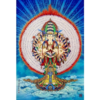 Zdjęcie Buddha 1000 ramienne Avalokiteswara (wpółczucia) 15 x 20 cm.
